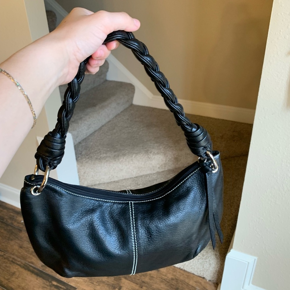 Lauren Ralph Lauren Black Leather Shoulder Bag